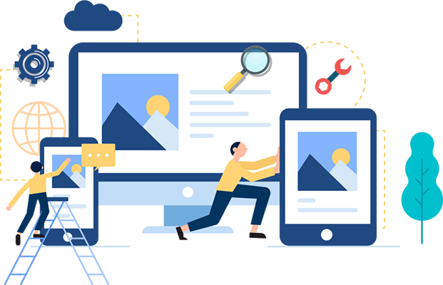 Data points on top of landscape